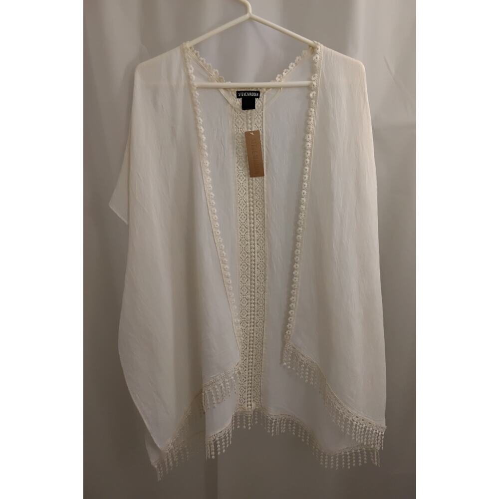 Steve Madden lace trim cover-up Kimono cardigan